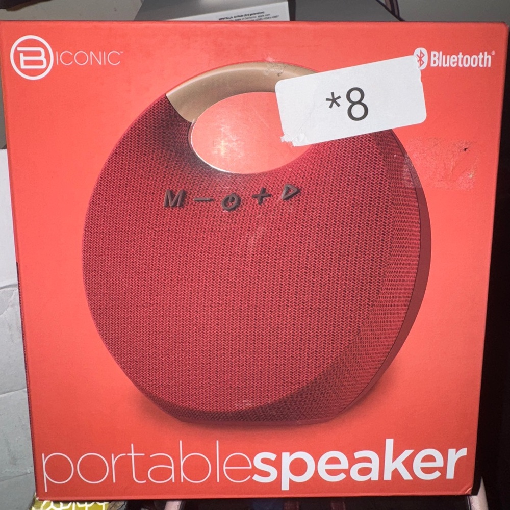 Vibrant Red Bluetooth Portable Speaker with 360-Degree Sound